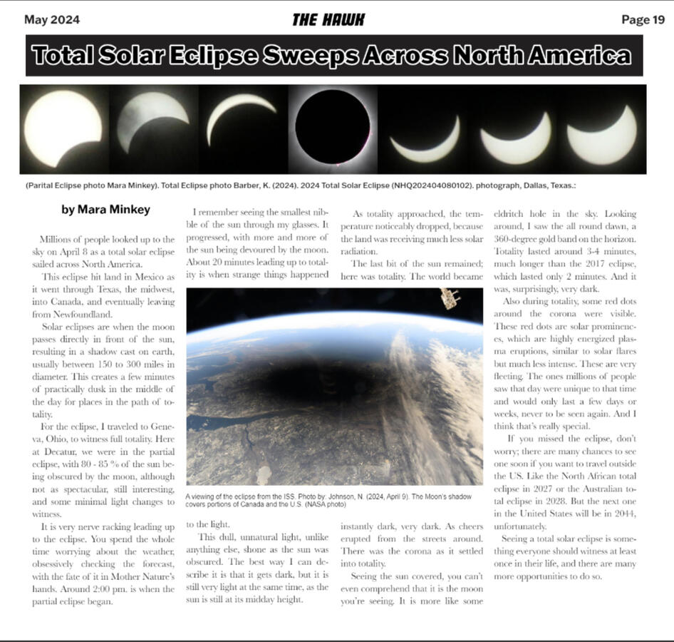 The Hawk - Solar Eclipse - Page Layout and Design