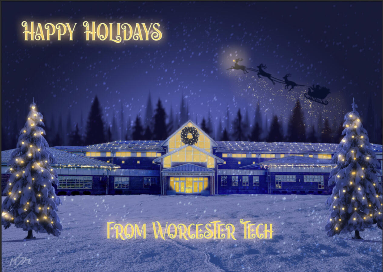 Winning Worcester Technical Holiday Card Design 2023