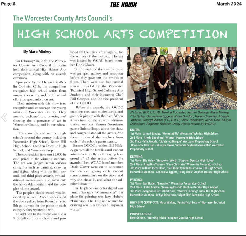 The Hawk - Art Competition - Page Layout and Design